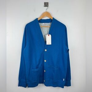 NWT Bolivares Men Blue Cardigan Sweater Size Medium